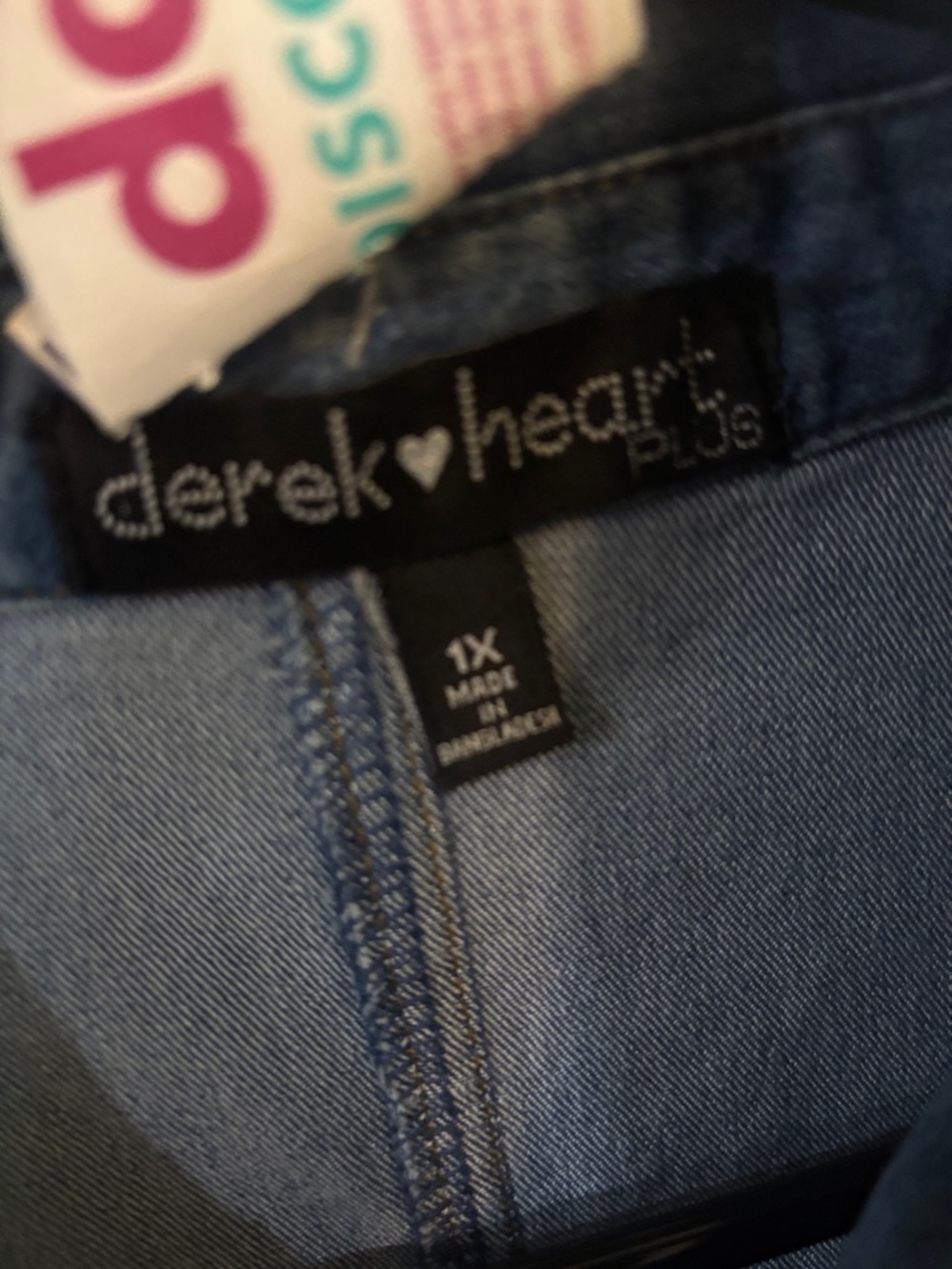 Derek Heart Sleeveless Blue Denim Button-Front Mini Dress - Picture 2 of 7
